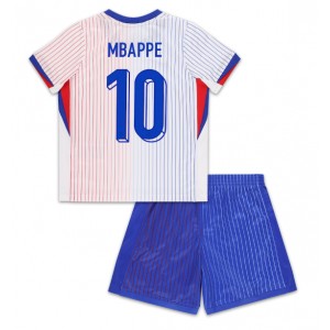 Fotbalové Dres Francie Kylian Mbappe #10 Dětské Venkovní Oblečení ME 2024 Krátký Rukáv (+ trenýrky)